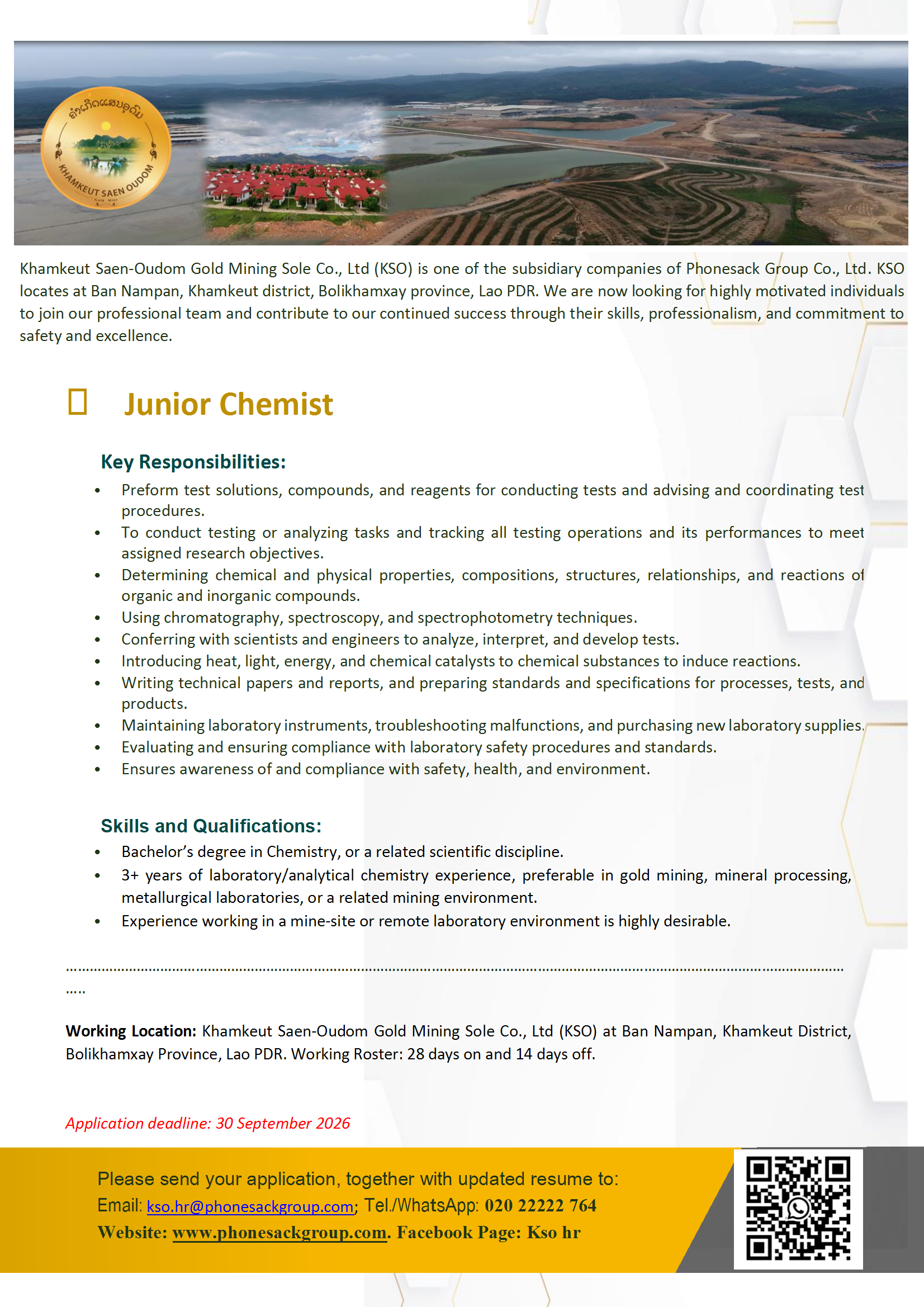 Junior Chemist