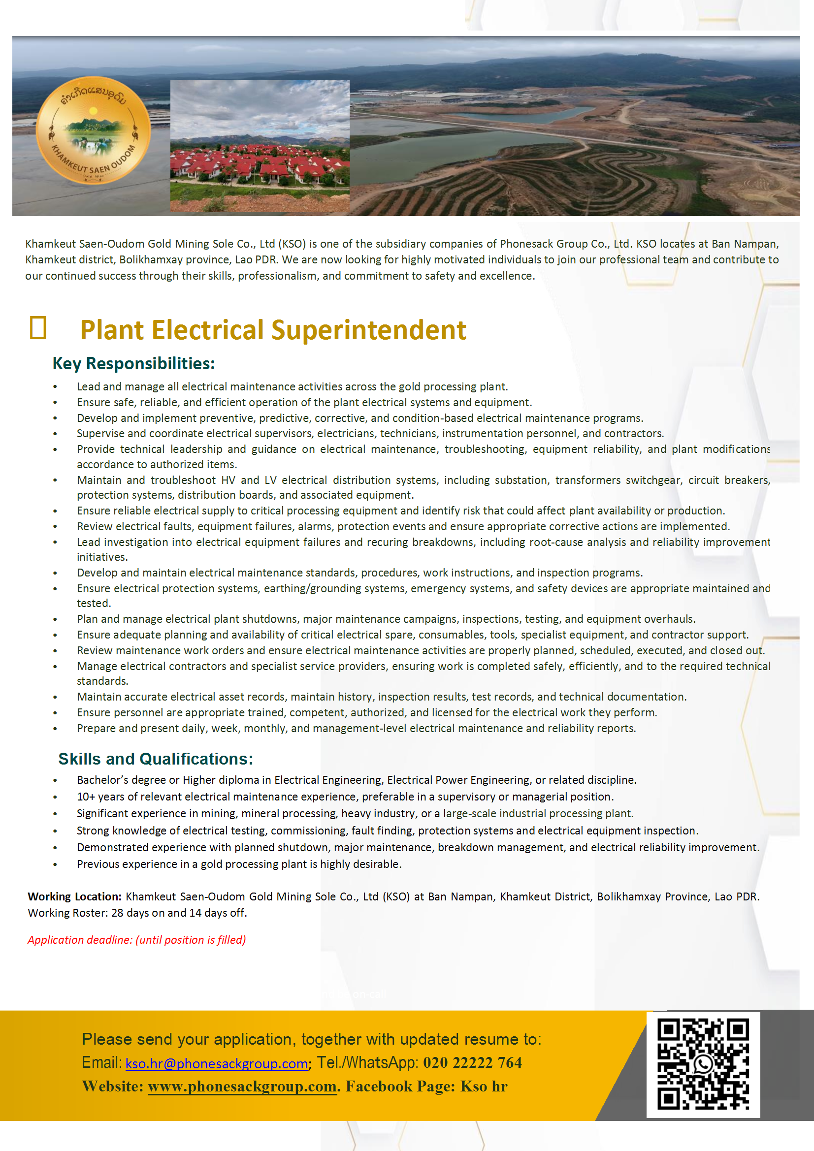Plant Electrical Superintendent