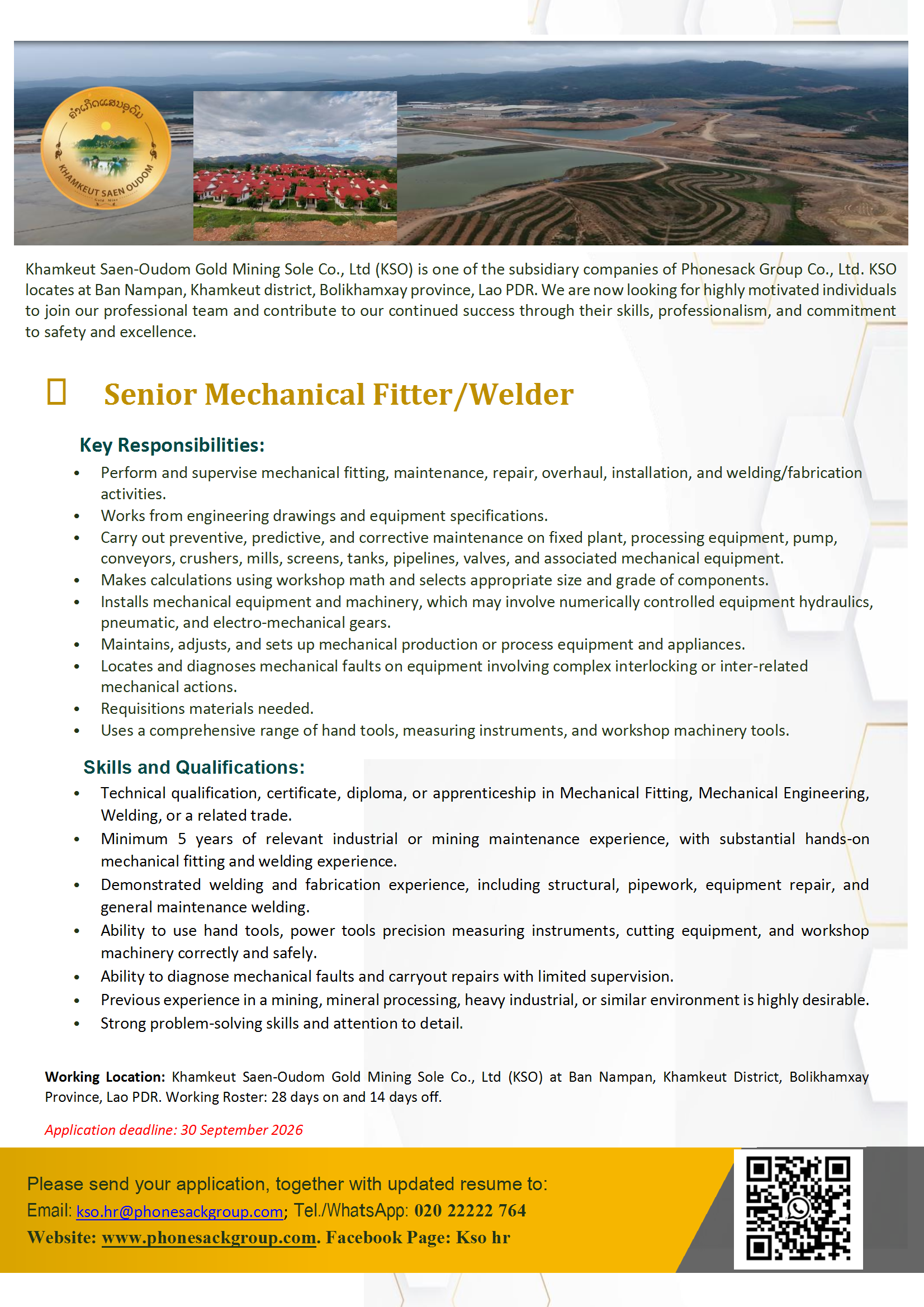 Senior Mechanical Fitter/Welder