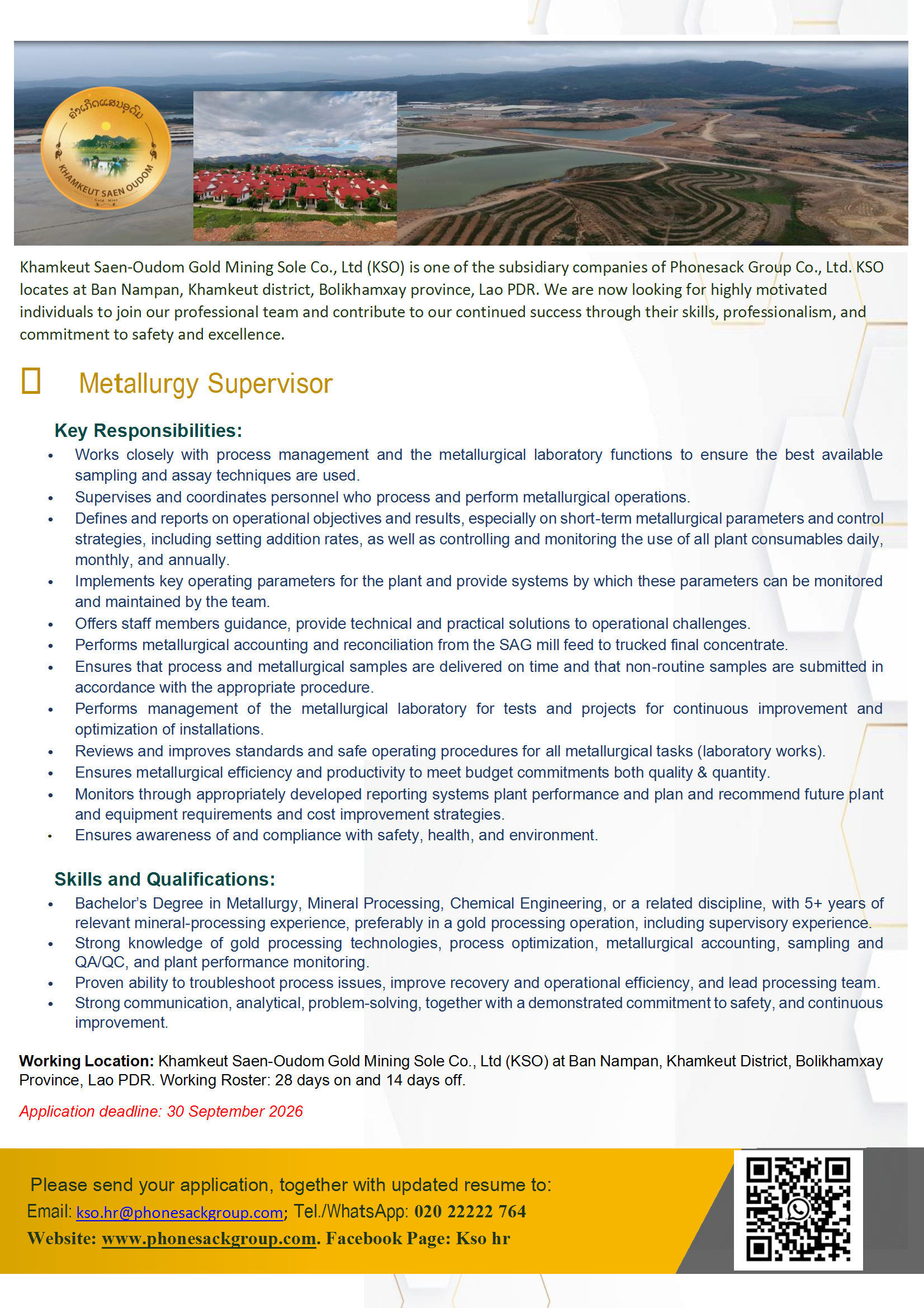 Metallurgy Supervisor